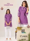 Clara By Blue Hills Rayon Embroidery Surat Ladies Top Wholesale Market